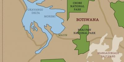 의 지도 보츠와나도 국립 공원