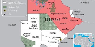 지도 보츠와나의 말라리아